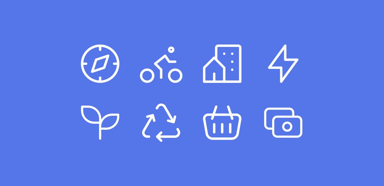 OK Climat évalue en tout huit domaines : Gouvernance, Mobilité, Bâtiments, Énergie, Système alimentaire et espaces verts, Économie, Consommation et loisirs, Finances.